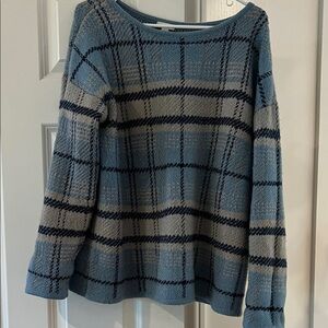 J. Jill Blue and Gray Plaid Sweater